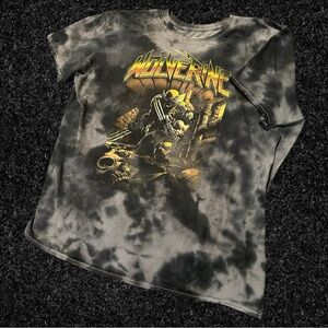 Wolverine Graphic Tee - Black and Gray Tie-Dye/ Color Wash